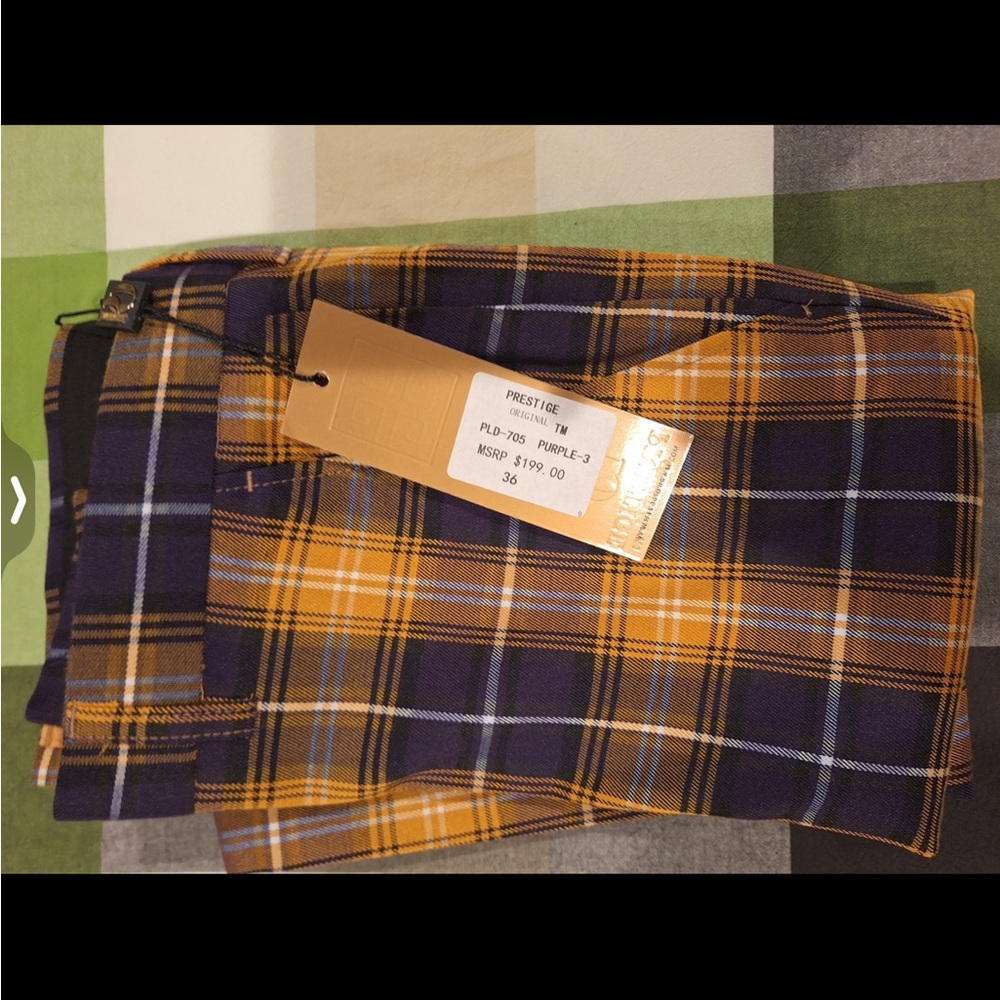 Prestige Plaid Pants - Purple and Gold